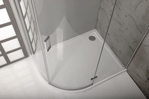 RENA L Brodzik kompozytowy półokrągły 120x90 cm, lewy 64611