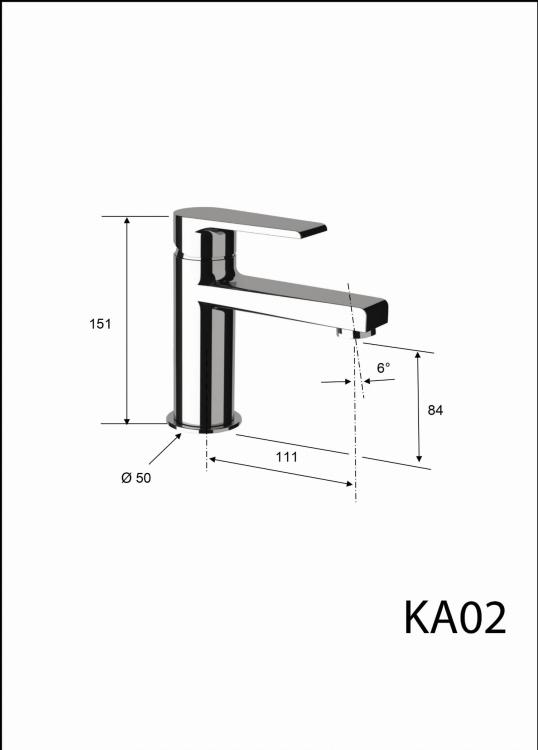 KAI Bateria umywalkowa stojąca, chrom połysk KA02