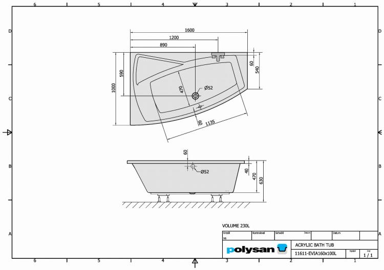 EVIA Wanna akrylowa asymetryczna 160x100 cm (lewa) 11611 karta produktu