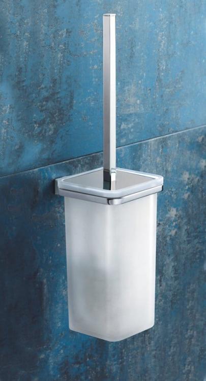GLAMOUR Szczotka WC chrom/szkło mleczne 573303