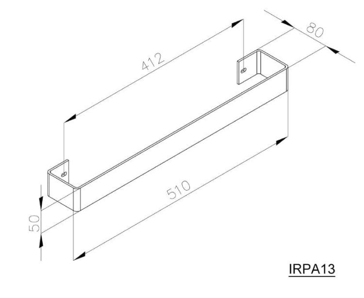 MAGNIFICA Wieszak na ręcznik 45,6 cm stal nierdzewna polerowana IRPA13 - rysunek techniczny