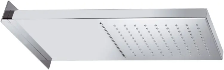 Deszczownia prostokątna ścienna z kaskadą, stal nierdzewna 50x20 cm DC562