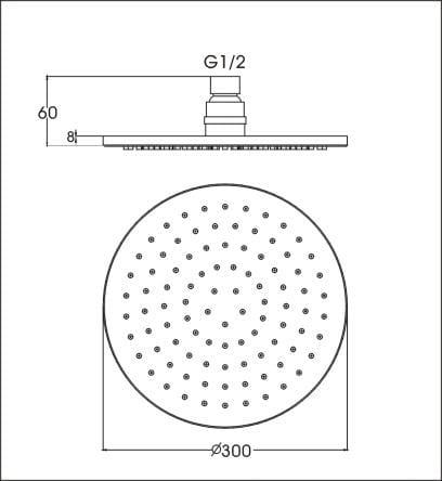 Deszczownia okrągła o średnicy 30 cm 1203-03