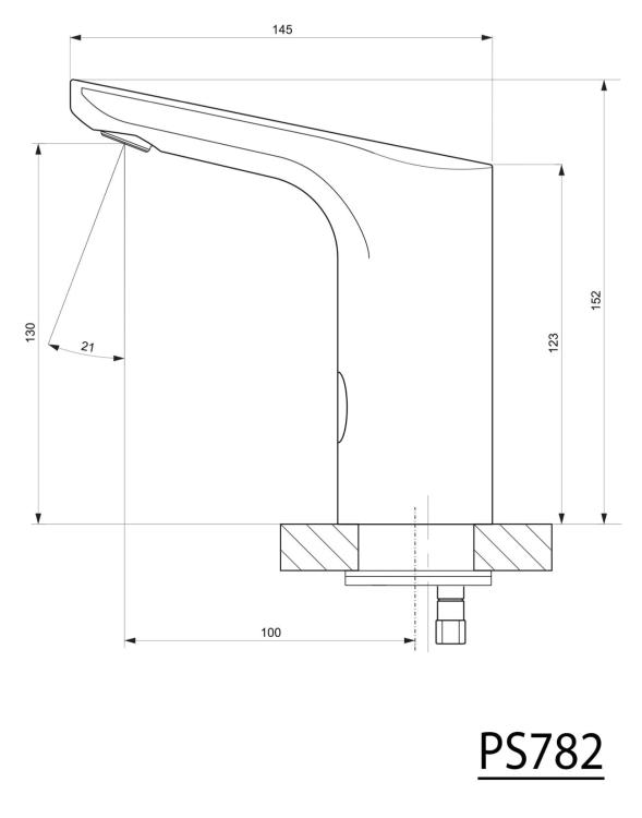 Bateria sensorowa stojąca 6 V DC, chrom PS782 - rysunek