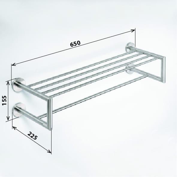 NEO Półka na ręczniki z relingiem 65 cm 104205105, wymiary