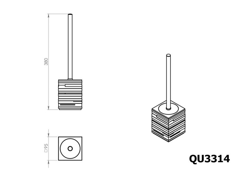 QUADROTTO Szczotka WC stojąca, czarna QU3314