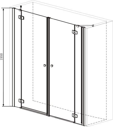 SMARTFLEX Drzwi prysznicowe do wnęki skrzydłowe 190x195 cm