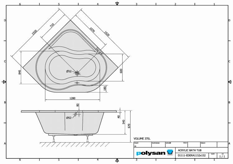 EDERA Wanna akrylowa narożna 152x152 cm 91111 karta produktu