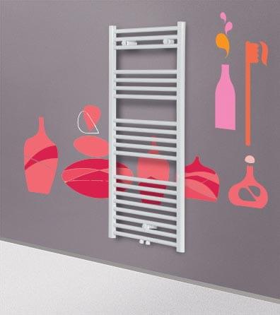 BARI Grzejnik łazienkowy wygięty biały 891 W 600x1785 mm B730 - aranżacja