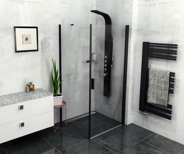 ZOOM BLACK Kabina prysznicowa narożna prostokątna 80x100x200 cm ZL1280BZL3210B , czarny mat