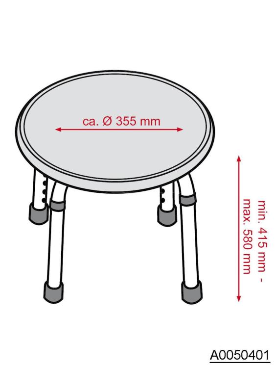 Taboret obrotowy z regulowaną wysokością A0050401