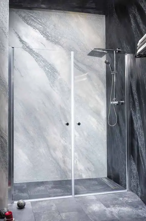BRAVA Drzwi prysznicowe do wnęki skrzydłowe 150x195 cm MD80MD80