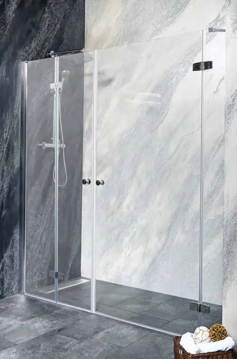 SYMPHONY Drzwi prysznicowe do wnęki skrzydłowo-składane 170x195 cm M1281RM12100FL
