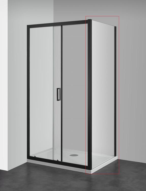 ELITE BLACK Ścianka prysznicowa czarne profile 90x195 cm F90B
