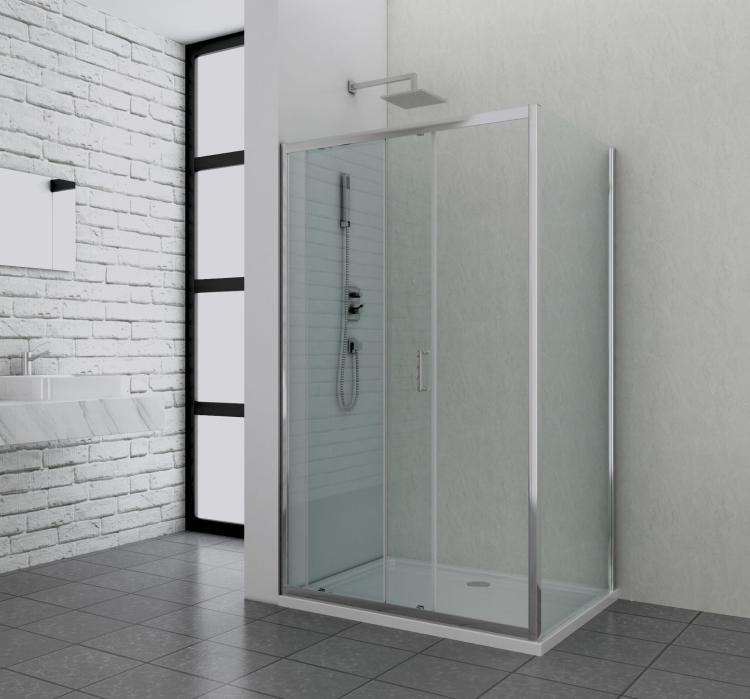 Kabina prysznicowa, drzwi przesuwne 120x90x195 cm S120F90 ELITE CHROME