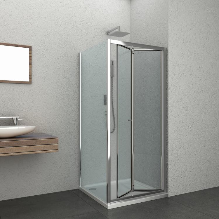 ELITE CHROME Kabina prysznicowa kwadratowa, drzwi składane 90x80x195 cm FD90F80