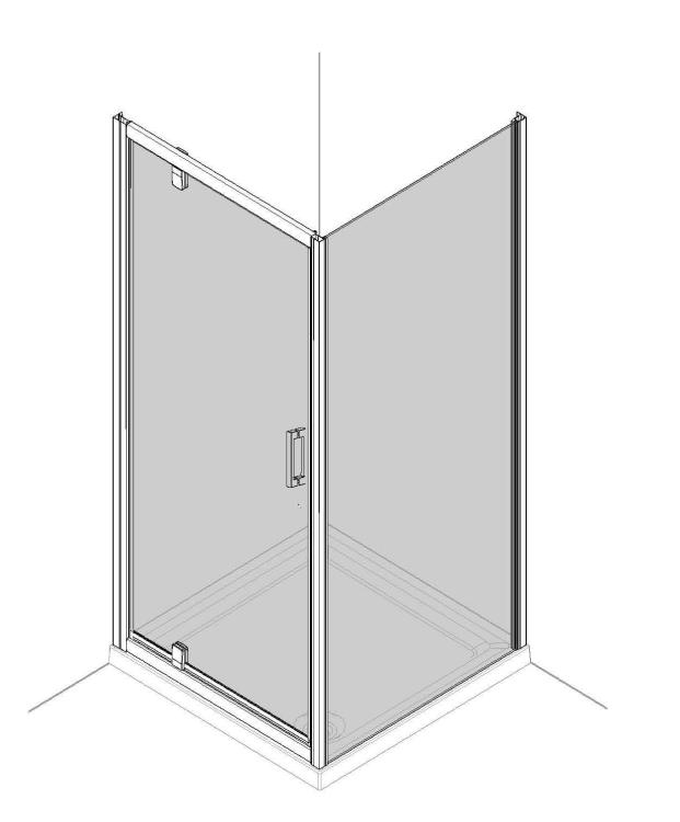 Kabina prysznicowa prostokątna, drzwi obrotowe 90x80x195 cm T90F80 ELITE CHROME