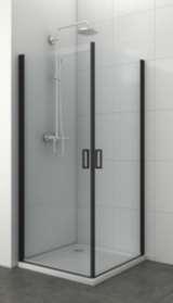 ELITE BLACK Kabina prysznicowa kwadratowa drzwi skrzydłowe 80x80x195 cm T80BT80B