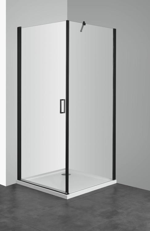 ELITE BLACK Kabina prysznicowa prostokątna drzwi skrzydłowe 80x90x195 cm T80BF90B2