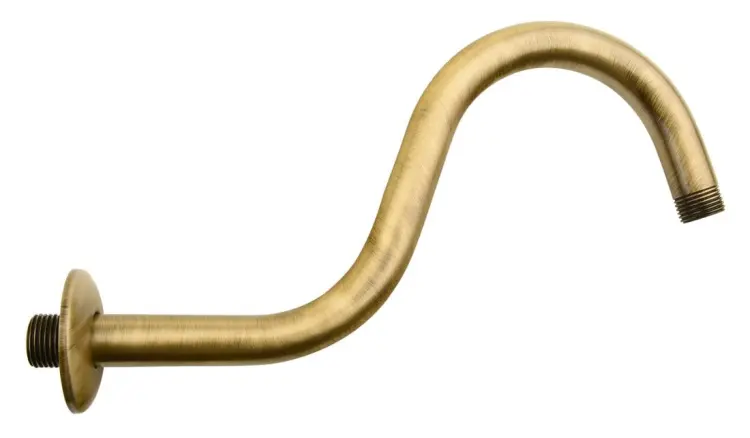 Ramię deszczowni ścienne, kształt S, 30 cm brąz BR556