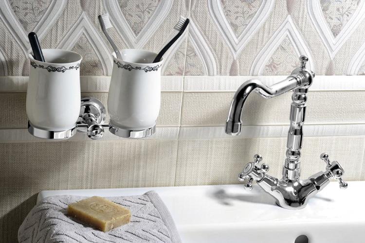 ANTEA Bateria umywalkowa stojąca, chrom połysk