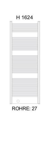 GRAZ Grzejnik łazienkowy biały 835W 590x1624 mm G162 - rysunek