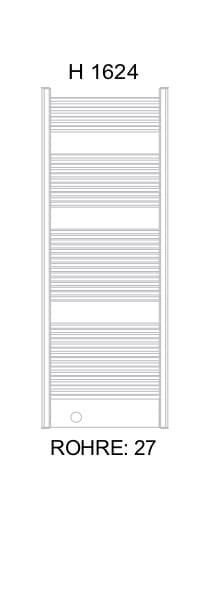 GRAZ Grzejnik łazienkowy biały 835W 590x1624 mm G162 - rysunek