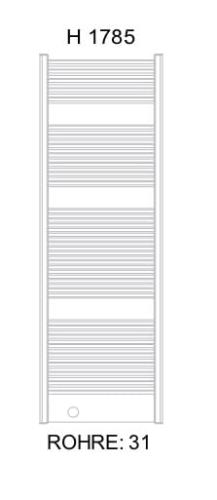 GRAZ Grzejnik łazienkowy biały 937W 590x1785 mm G178 - rysunek