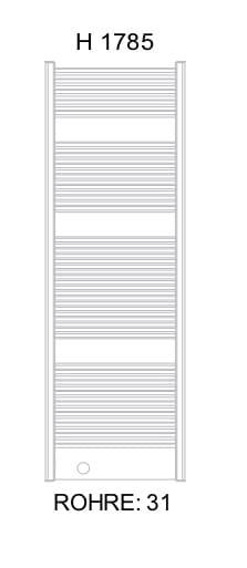 GRAZ Grzejnik łazienkowy biały 937W 590x1785 mm G178 - rysunek