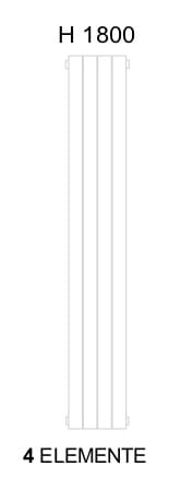 EISENSTADT Grzejnik łazienkowy dekoracyjny biały 564 W 309x1800 mm E309 - rysunek