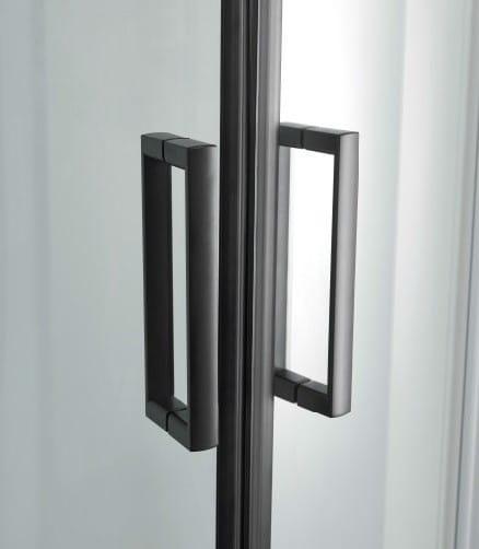 SKY 1 Kabina prysznicowa półokrągła z hydromasażem 90x90x225 cm CL73 - uchwyty czarny mat