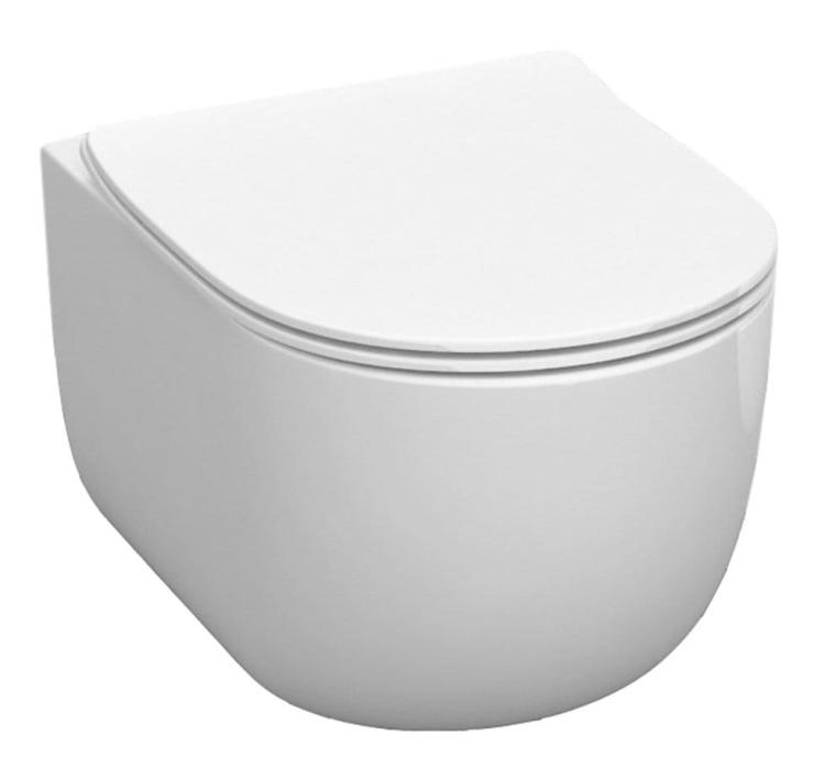 FLO Miska WC podwieszana NO RIM (RIMLESS) 37x54 cm 311101 z deską