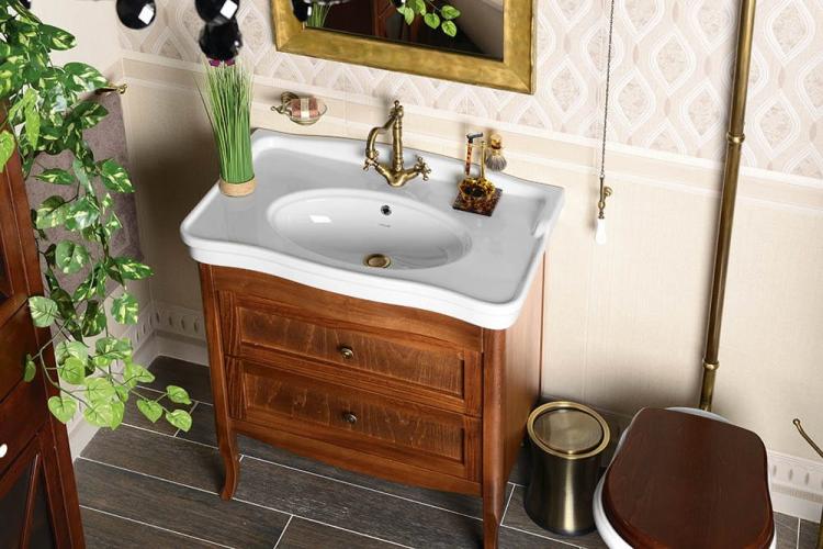 Umywalka retro 50x80 wpuszczania w blat, zawieszana lub stawianana nogach seria ANTIK Creavit
