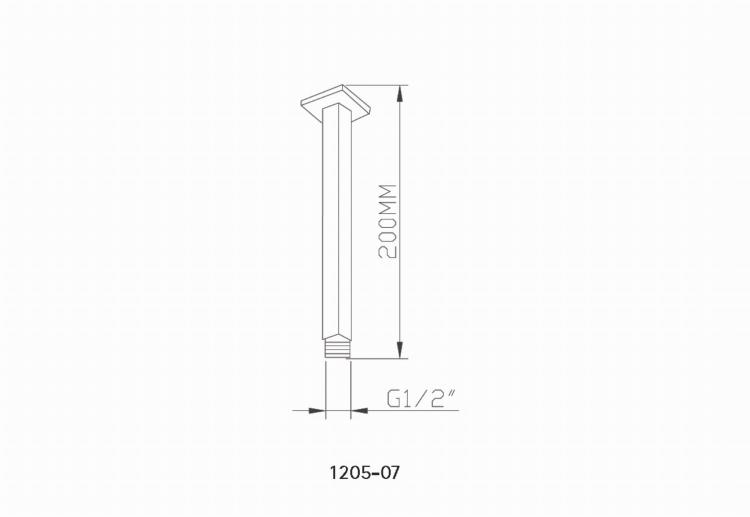 NANCY Ramię deszczowni sufitowe 20 cm 1205-07 - rysunek techniczny