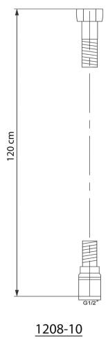 SOFTFLEX Wąż prysznicowy z tworzywa 120 cm 1208-10 - rysunek techniczny