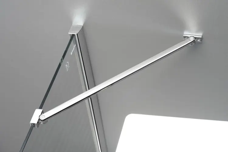Drzwi prysznicowe skrzydłowe prawe szkło czyste 130x200 cm FL1012R  FORTIS LINE wspornik
