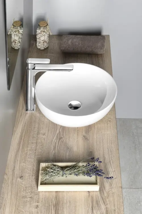 RONDANE umywalka ceramiczna nablatowa, średnica 41x14 cm