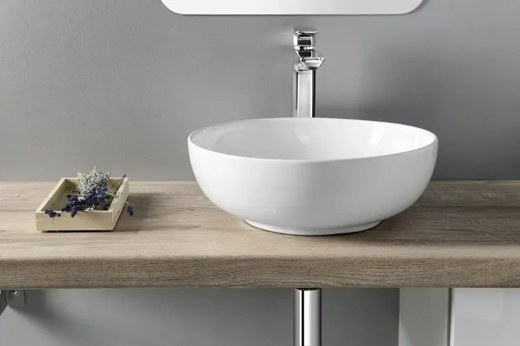 RONDANE umywalka ceramiczna nablatowa, średnica 41x14 cm