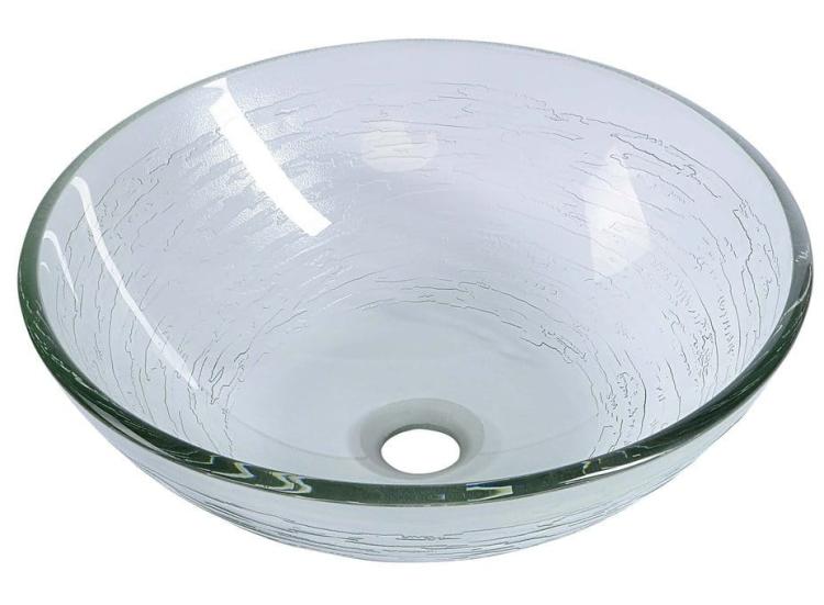 Umywalka szklana nablatowa bez przelewu ⌀42x14 cm BEAUTY RIPPLE