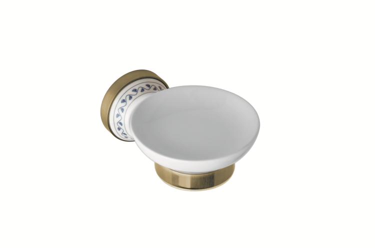 KERA mydelniczka retro brąz z ozdobnym elementem ceramicznym 144708027