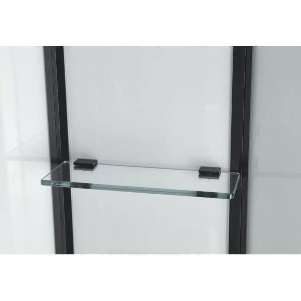 Kabina prysznicowa kwadratowa z hydromasażem 90x90x225 cm CL74 - profile czarny mat, półka