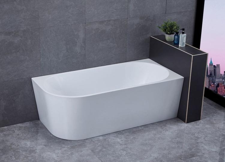 TIBERA Wanna wolnostojąca 170x80 cm prawa E1015 aranżacja przy ściance