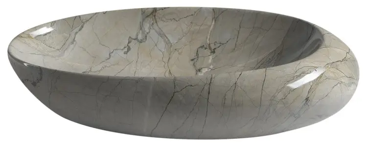 DALMA umywalka ceramiczna szary marmur 68x44x16,5 cm MM313