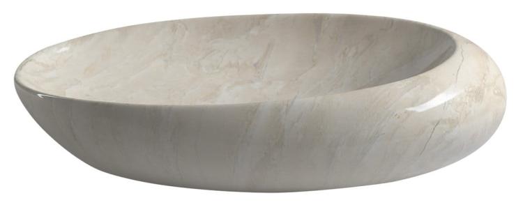 DALMA umywalka ceramiczna 68x44x16,5 cm marfil MM327  z boku