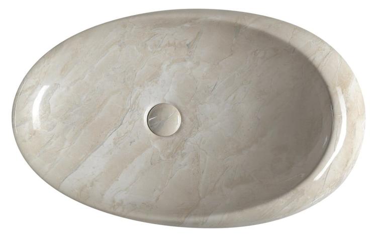 DALMA umywalka ceramiczna 68x44x16,5 cm marfil MM327  z góry