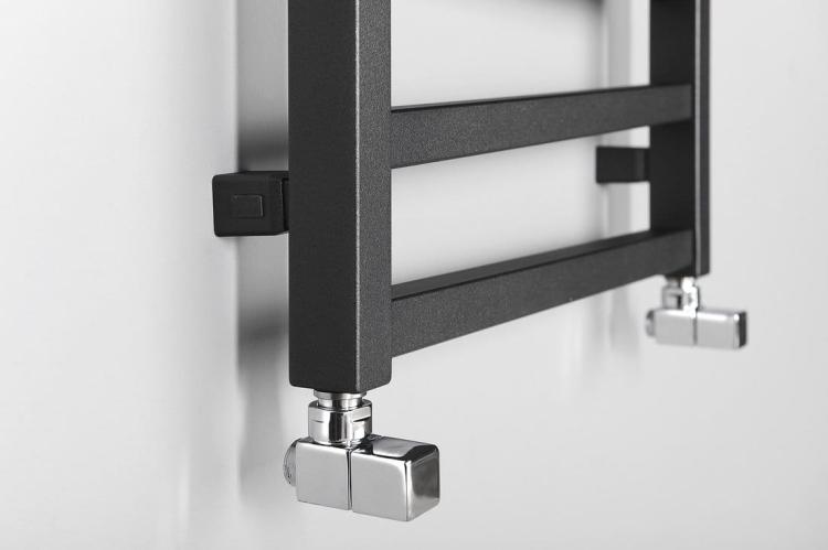 ZIG Grzejnik łazienkowy dekoracyjny kolor antracyt 490 W 500x1334 mm ZG513A - przyłącze