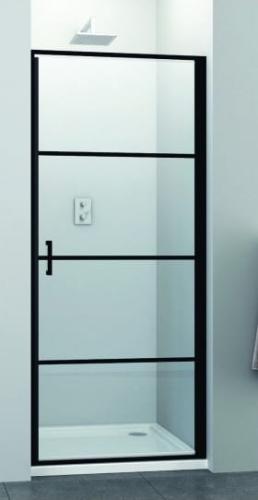ELITE BLACK Drzwi prysznicowe do wnęki skrzydłowe 90x195 cm S90B, czarny mat