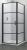 ELITE BLACK Ścianka prysznicowa, profil czarny mat 90x195 cm F90B3 - z drzwiami S90B