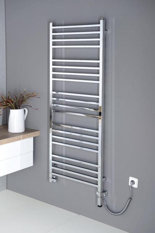 ONE Grzałka elektryczna z termostatem, chrom 400W ONE-C-400 - podłączenie