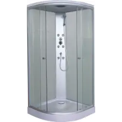 Kabina prysznicowa PUNTO czterościenna wolnostojąca narożna półokrągła kompletna z hydromasażem 90x90x215 cm SANOTECHNIK CL01